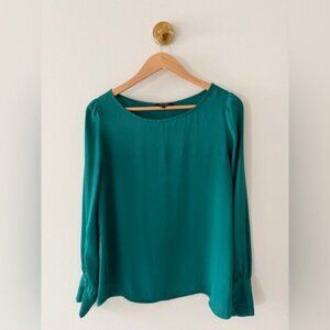 Express emerald grew  Long-Sleeve Blouse